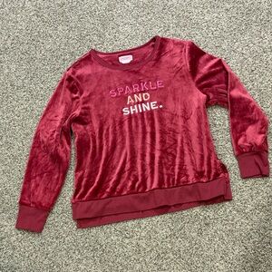 Kate Spade Burgundy Red Velvet Crewneck Sweatshirt GUC L (see description)